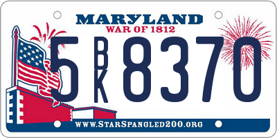 MD license plate 5BK8370
