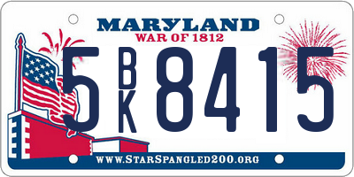 MD license plate 5BK8415