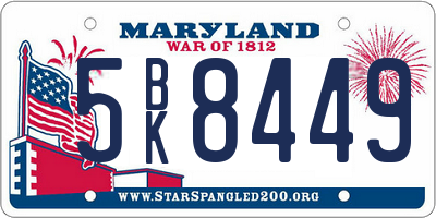 MD license plate 5BK8449