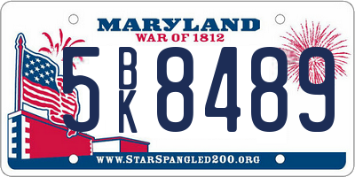 MD license plate 5BK8489