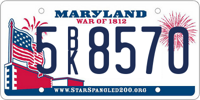 MD license plate 5BK8570