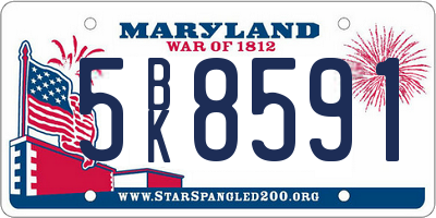 MD license plate 5BK8591