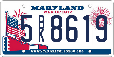 MD license plate 5BK8619