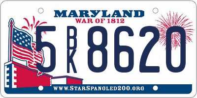 MD license plate 5BK8620