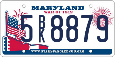 MD license plate 5BK8879