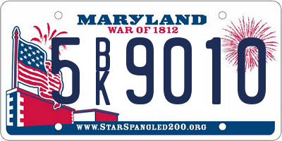 MD license plate 5BK9010