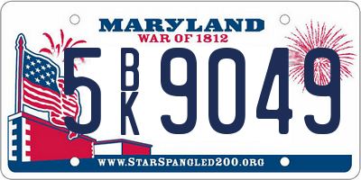MD license plate 5BK9049