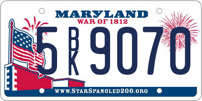 MD license plate 5BK9070
