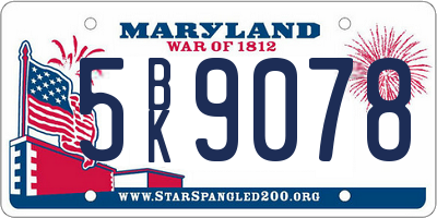 MD license plate 5BK9078