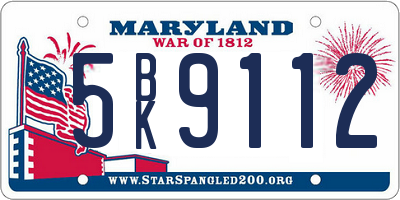 MD license plate 5BK9112