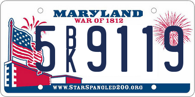 MD license plate 5BK9119