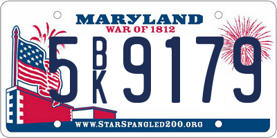 MD license plate 5BK9179