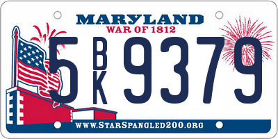 MD license plate 5BK9379