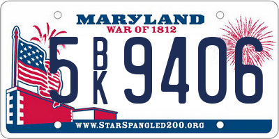 MD license plate 5BK9406