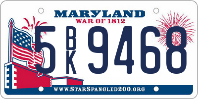MD license plate 5BK9468