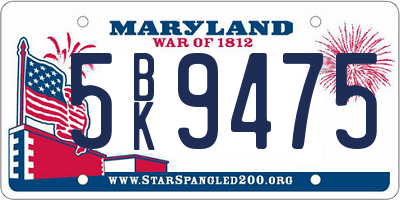 MD license plate 5BK9475