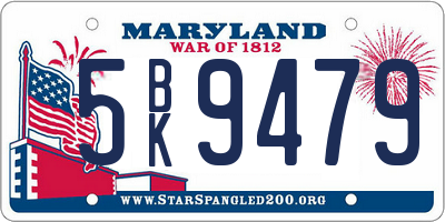 MD license plate 5BK9479