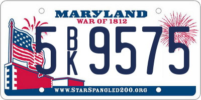 MD license plate 5BK9575