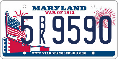 MD license plate 5BK9590