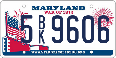 MD license plate 5BK9606