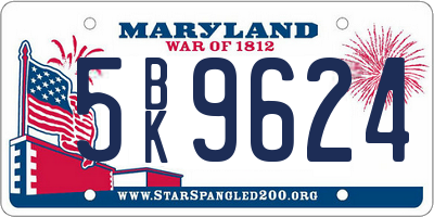 MD license plate 5BK9624