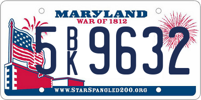 MD license plate 5BK9632