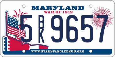 MD license plate 5BK9657