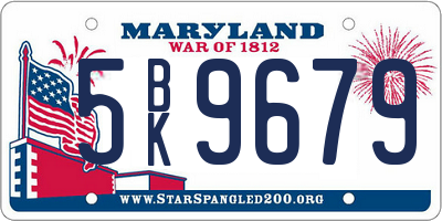 MD license plate 5BK9679