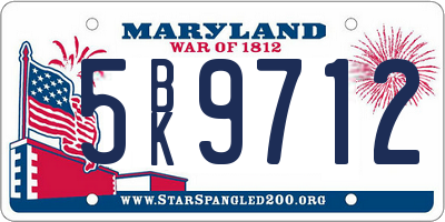 MD license plate 5BK9712