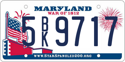 MD license plate 5BK9717