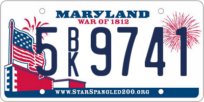 MD license plate 5BK9741