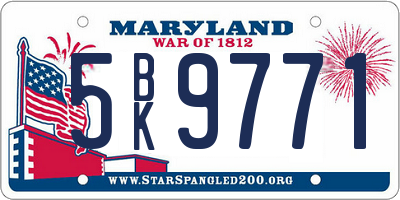 MD license plate 5BK9771