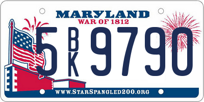 MD license plate 5BK9790