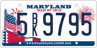 MD license plate 5BK9795