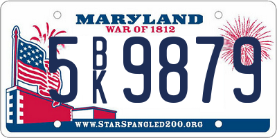 MD license plate 5BK9879