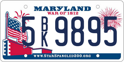 MD license plate 5BK9895