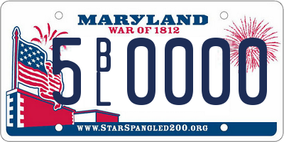 MD license plate 5BL0000