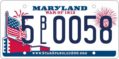MD license plate 5BL0058