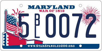 MD license plate 5BL0072