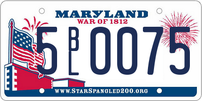 MD license plate 5BL0075
