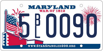 MD license plate 5BL0090