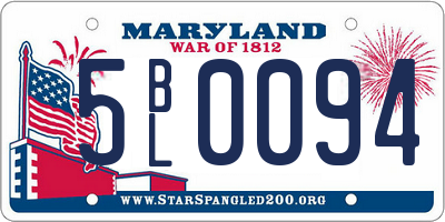 MD license plate 5BL0094