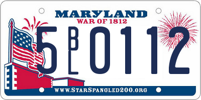 MD license plate 5BL0112
