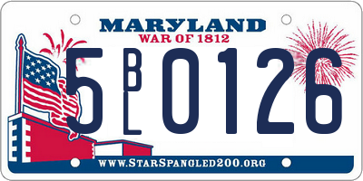 MD license plate 5BL0126