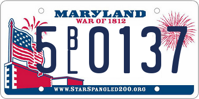 MD license plate 5BL0137