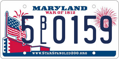 MD license plate 5BL0159