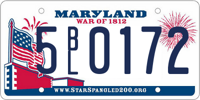 MD license plate 5BL0172