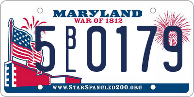 MD license plate 5BL0179