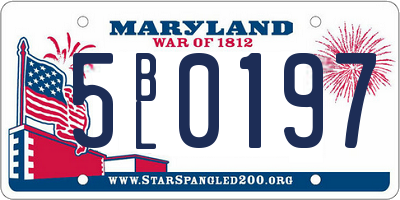 MD license plate 5BL0197