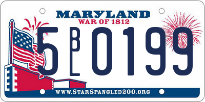 MD license plate 5BL0199